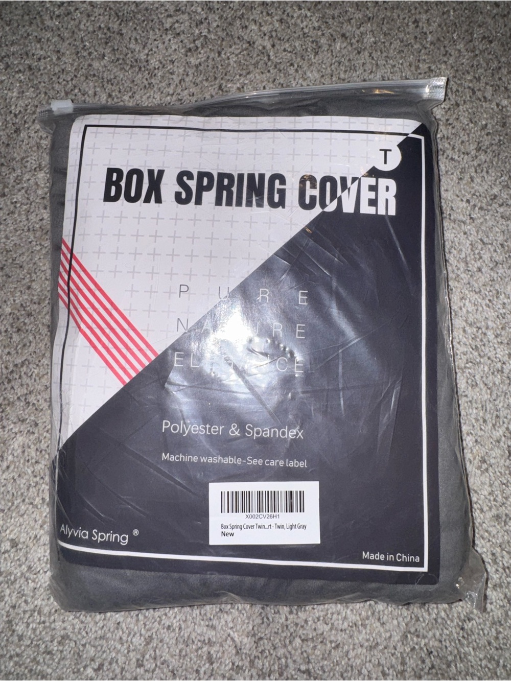 Twin Box Spring Cover - Light Gray